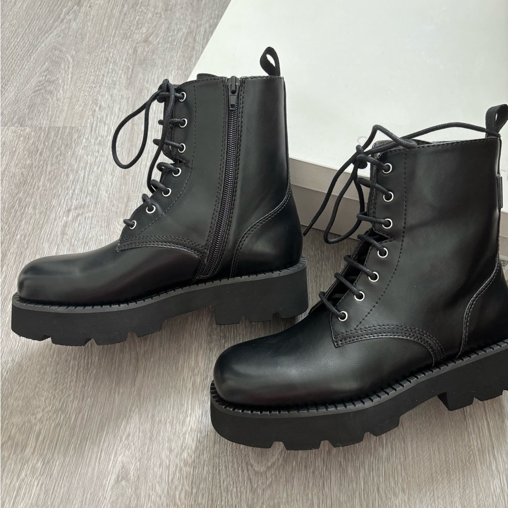Charles & Keith Black Combat Boots